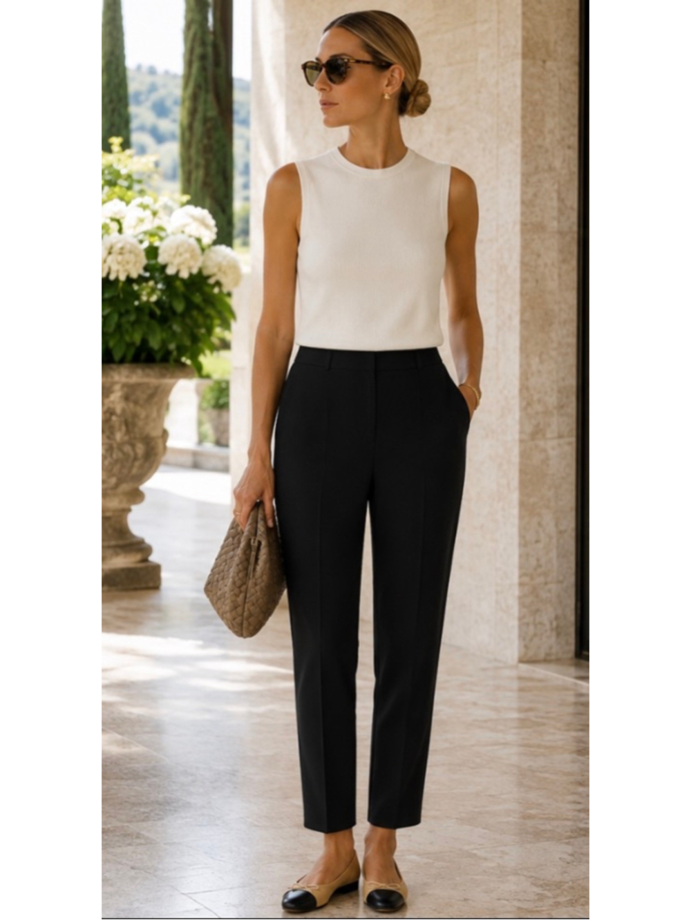 Brunello Cucinelli Black Trousers Size 10 Ankle Length